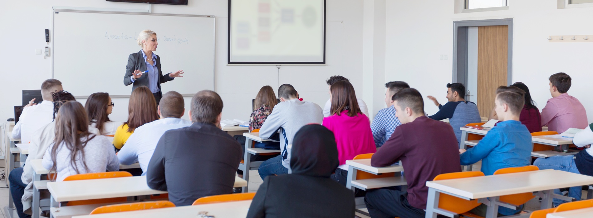 Professor teaching a class